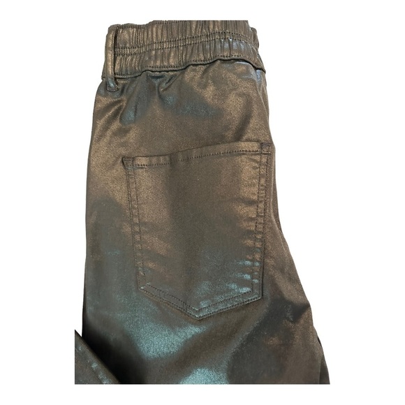 Express NWT Super High Rise Black Shiny Denim Joggers - Picture 5 of 6